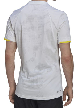 Мужская теннисная футболка Adidas London Freelift T-Shirt - white/impact yellow