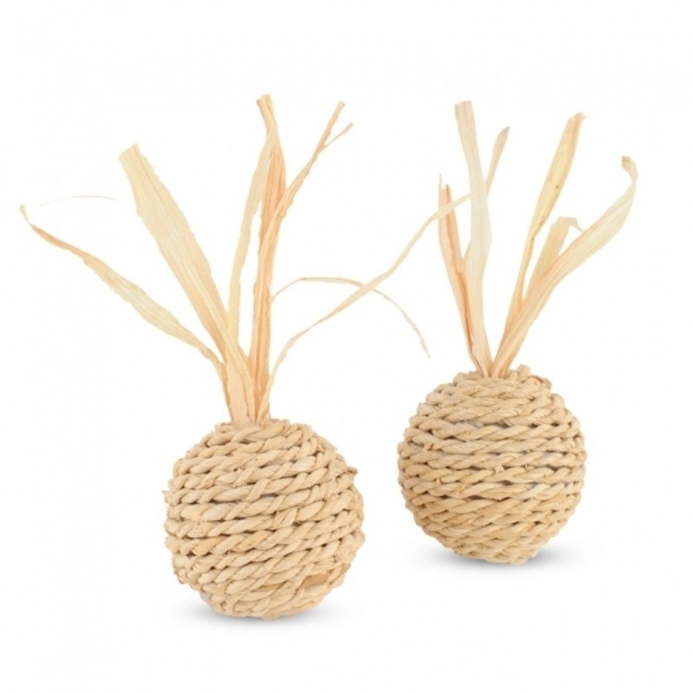 Игрушка для кошек из кукурузных листьев "Мяч", Triol NATURAL d 40/90 мм, 2 шт