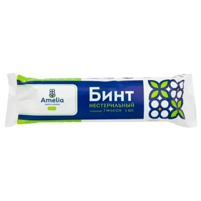 Бинт марлевый медицинский нестерильный 7 м х 14 см в инд.упаковке Амелия