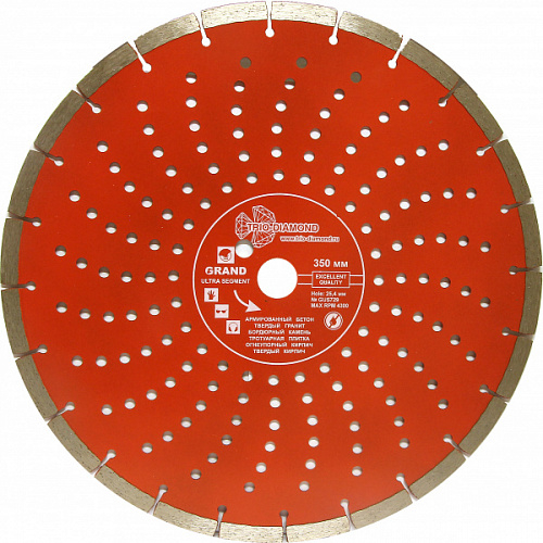 Диск алмазный отрезной 350*25,4 мм Сегментный Grand hot press (1 шт.) Trio Diamond