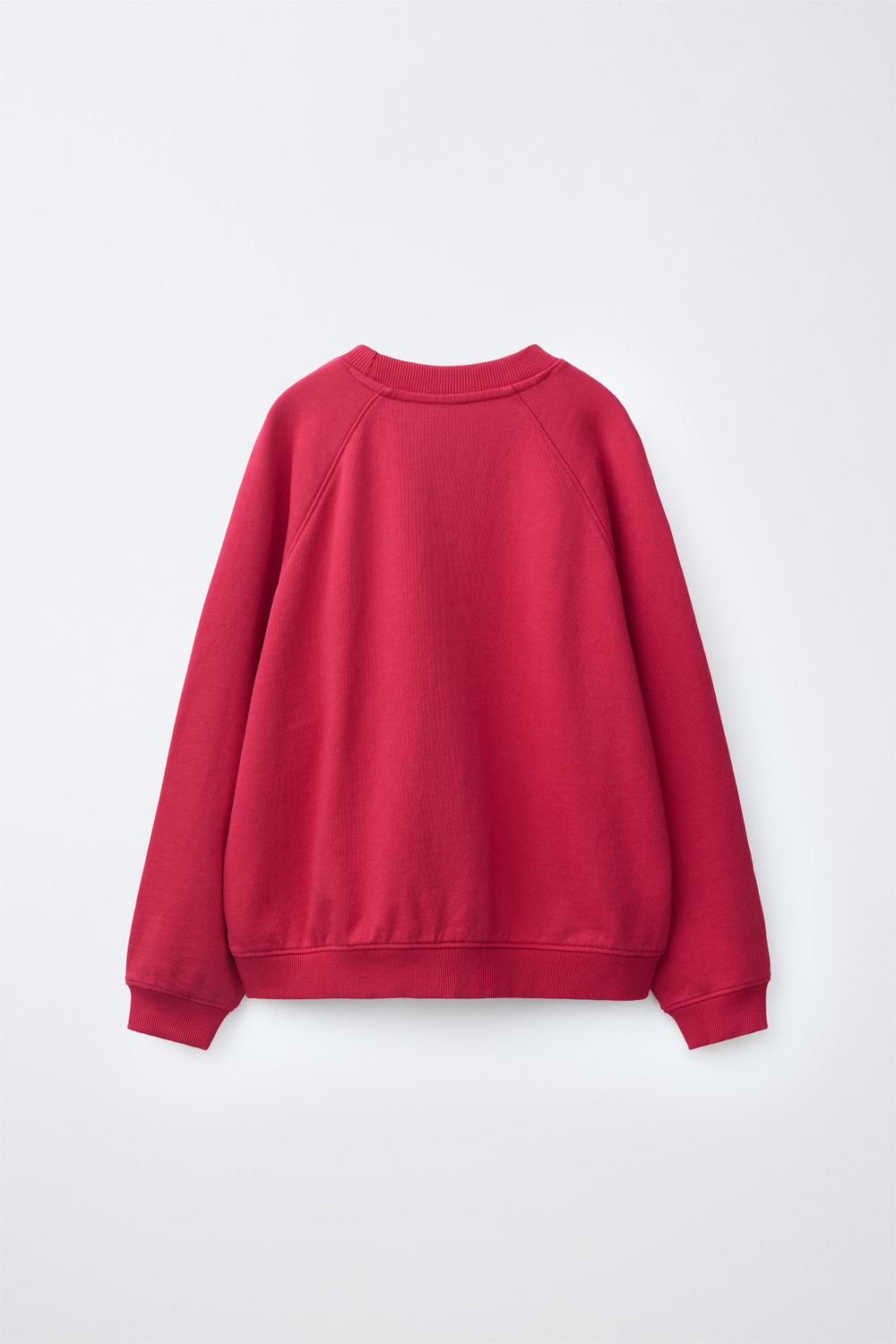ZARA ОДНОТОННАЯ ТОЛСТОВКА ИЗ ХЛОПКА, ТЕМНАЯ ФУКСИЯ