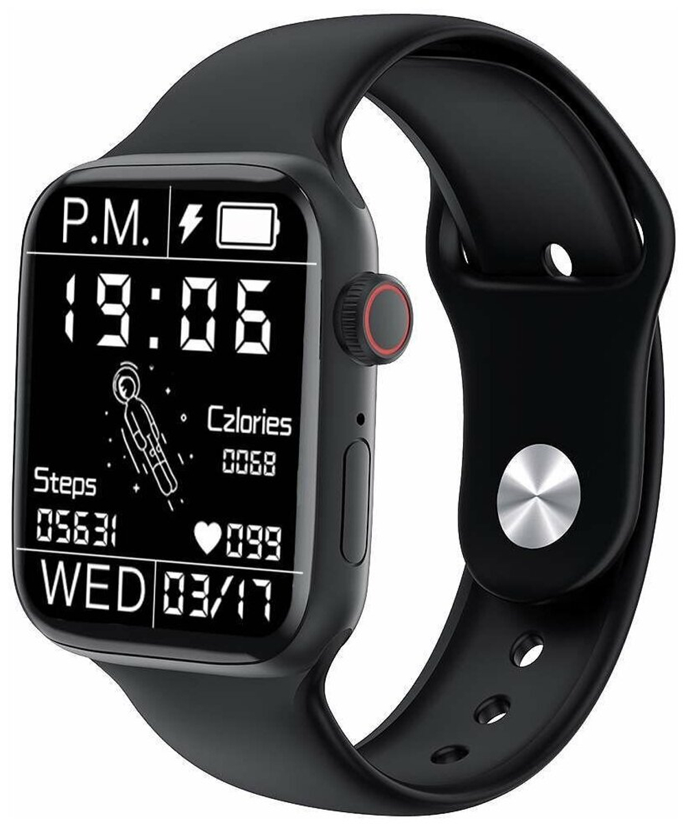 Умные смарт часы M7 Pro / Smart Watch 45мм, Series 7 (iOS/Android), беспроводная зарядка, цвет: Черный(Black)