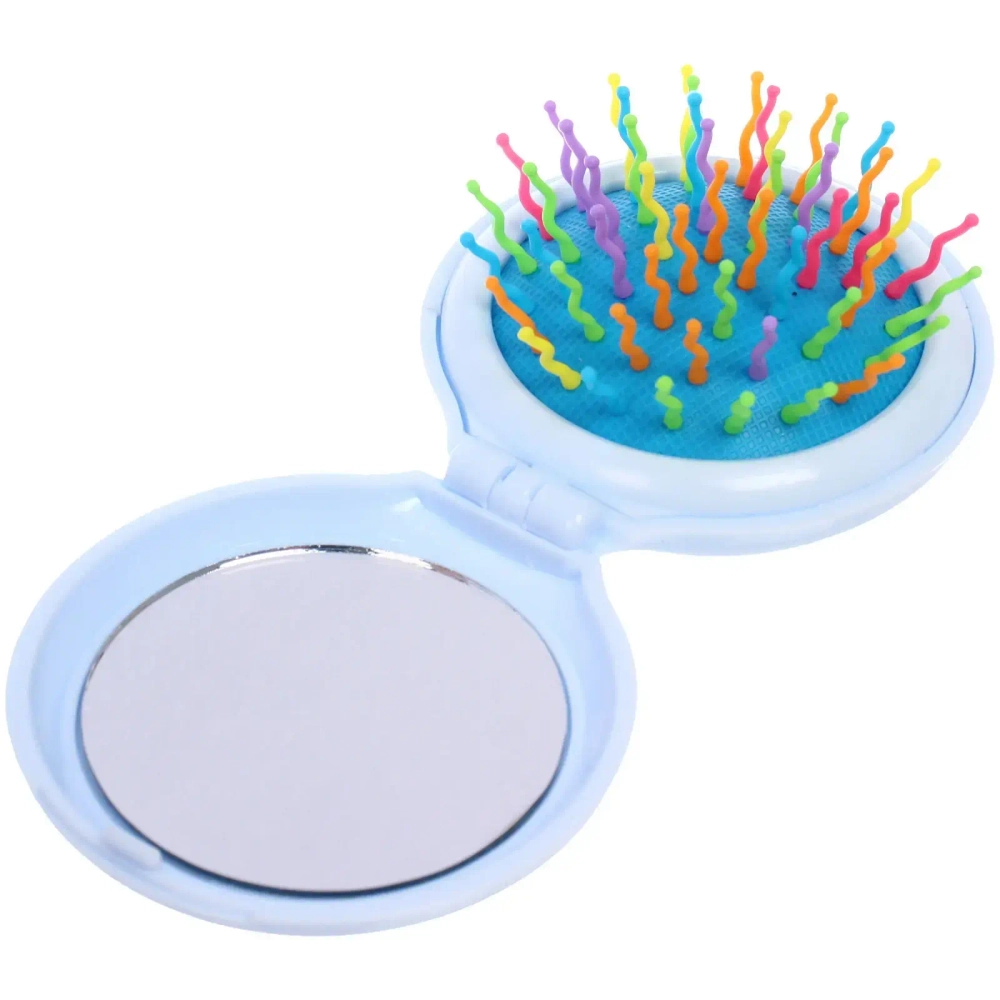 Расческа массажная складная «КОТИКИ», микс 4 дизайна, 6,5*2см (PVC коробка)