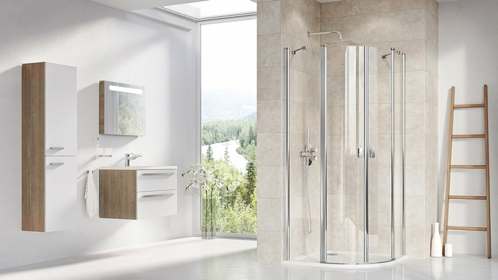 Душевой уголок Ravak Chrome CSKK4 80x80 3Q140C00Z1 профиль Хром стекло Transparent