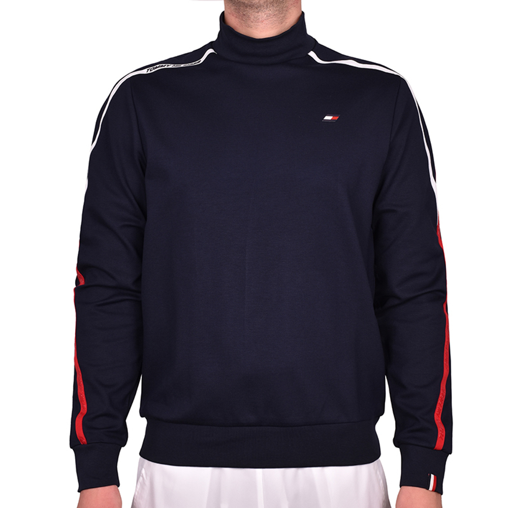 Мужская теннисная кофта Tommy Hilfiger Trim Mock Neck Silhouette - небесный
