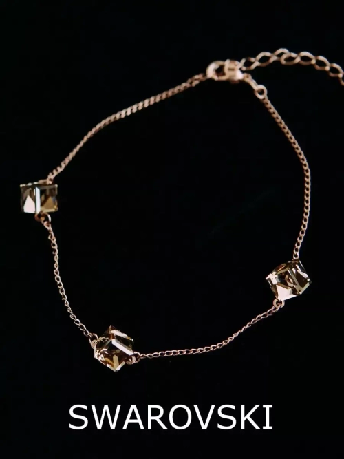 Браслет Миражи с кристаллами Swarovski цвета шампань