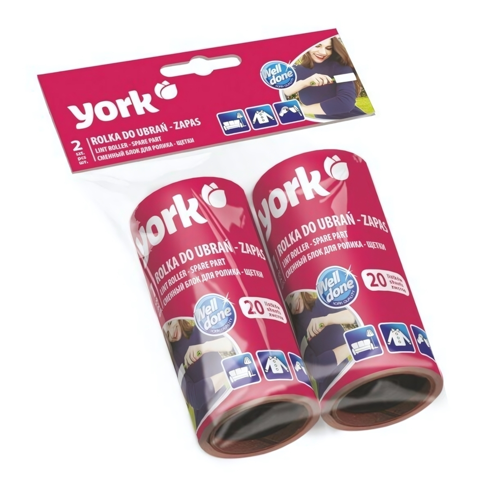 Сменный блок для ролика-щётки 20 листов YORK, 2шт.