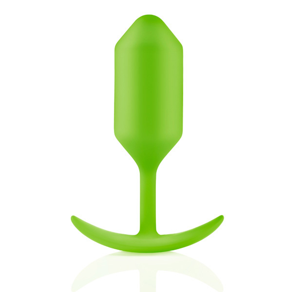 Анальная пробка для ношения цвета лайм 12,7см b-Vibe Snug Plug 3 BV-009-LME
