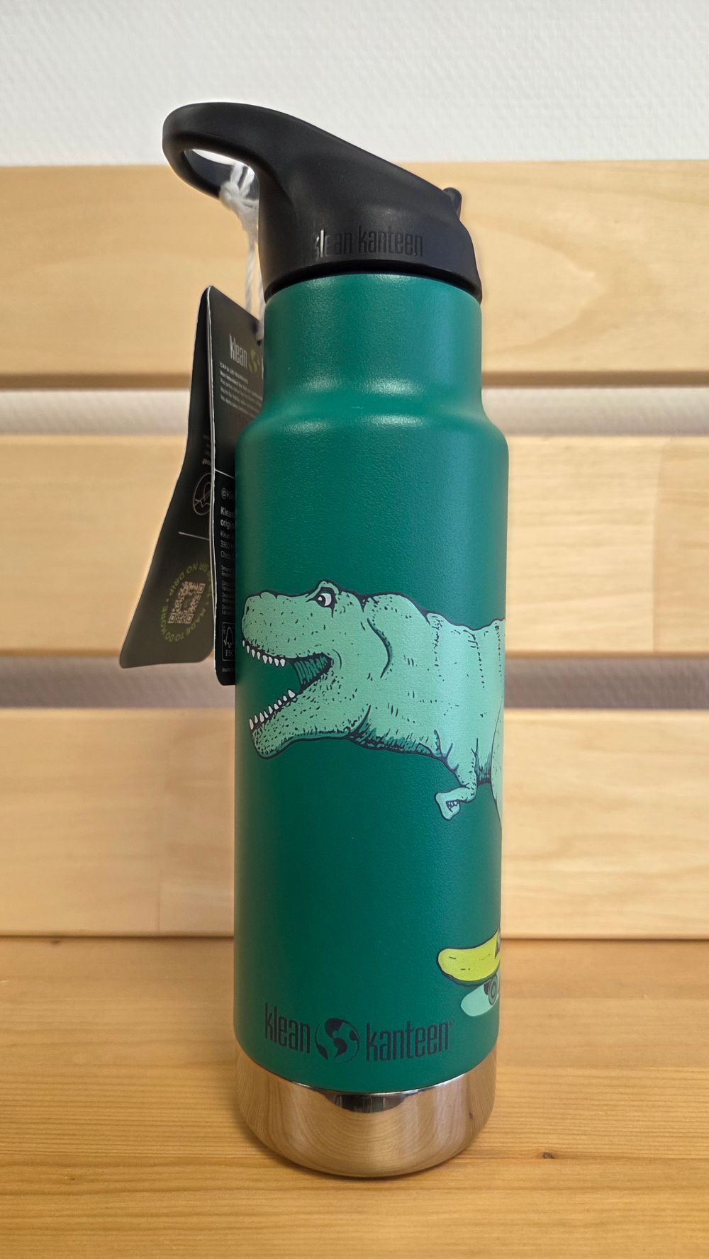 Детская термобутылка Klean Kanteen Insulated Kid Classic Flip Sport 12oz (355 мл) Dino Skate (вмятина)