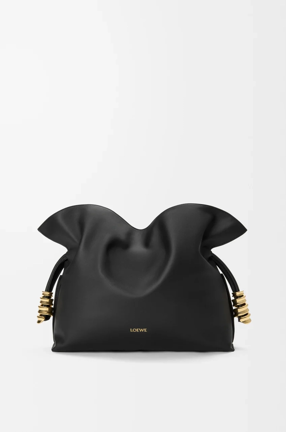 Loewe Сумка-клатч среднего размера Coil Flamenco из телячьей кожи наппа, черный