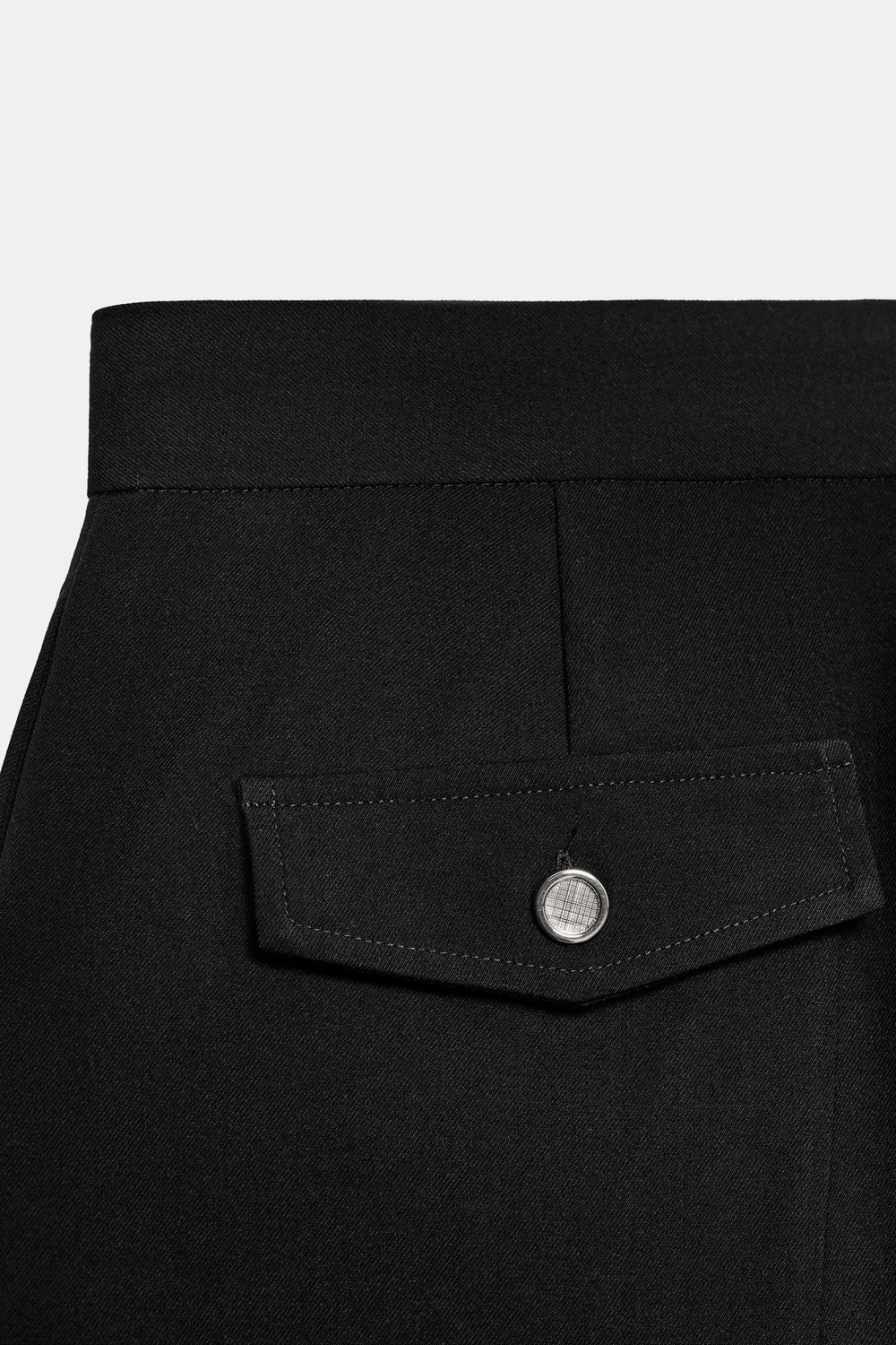 ZARA ШИРОКИЕ БРЮКИ С ЗАЩИПАМИ, ЧЕРНЫЙ