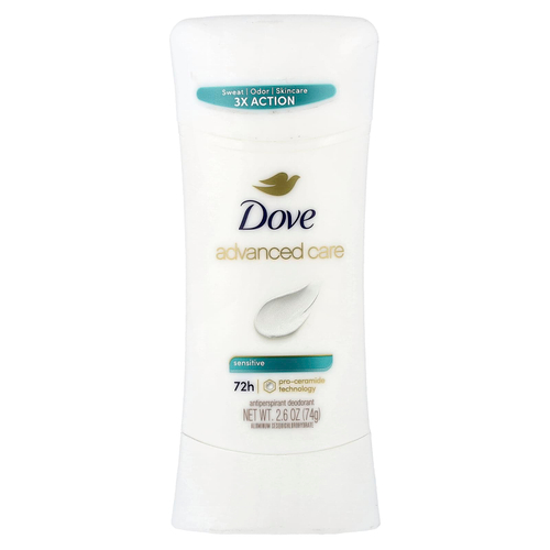 Dove, Advanced Care, дезодорант-антиперспирант, для чувствительной кожи, 74 г (2,6 унции)
