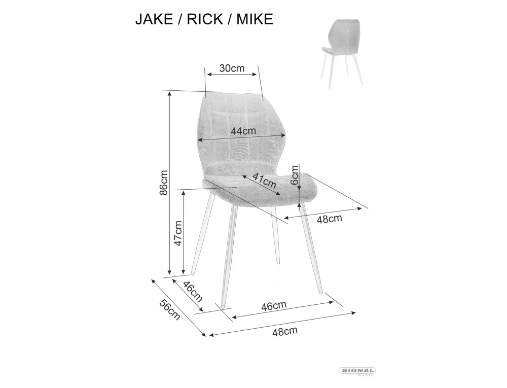Стул SIGNAL JAKE Velvet Bluvel 19 черный/черный