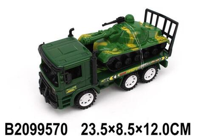 Автовоз Военный 23см + танк, пакет 928-B8