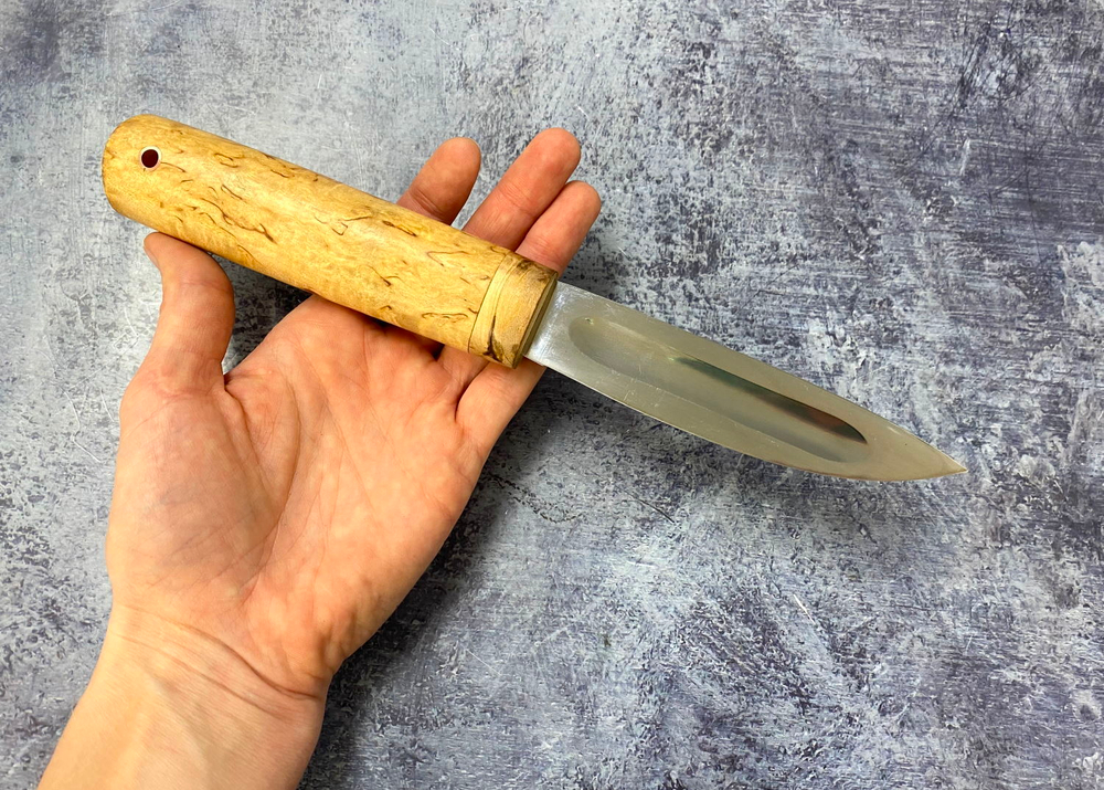 Нож Северный "Соболь", малый, кованая сталь 95х18, карельская береза