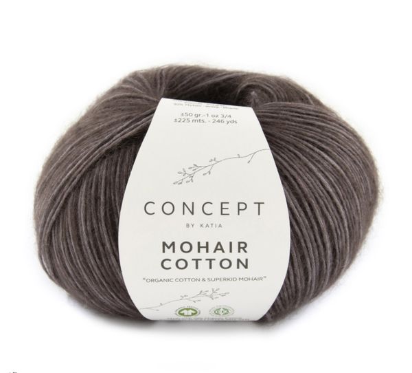 Пряжа Katia (Катя) Mohair Cotton / уп.10 мот. по 50 г, 225м, серый