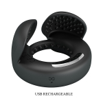Черное эрекционное виброкольцо Pretty Love Quentin Vibrating Silicone Cock Ring BI-210312Z