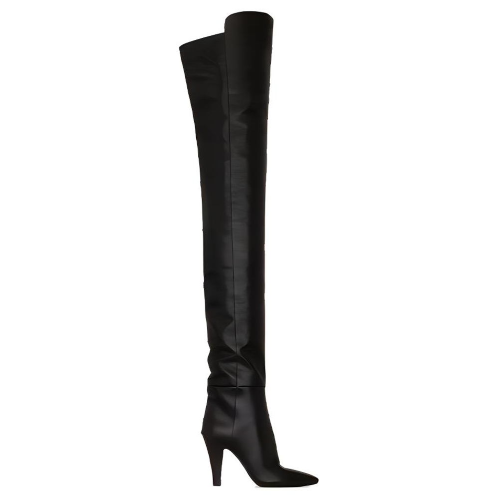 SAINT LAURENT Yves Over The Knee Boots 9.5cm Women"s Black