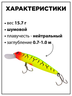 Воблер CrackJack 98 SP SR 15.7 г 0.7-1.0 м для щуки и судака #13