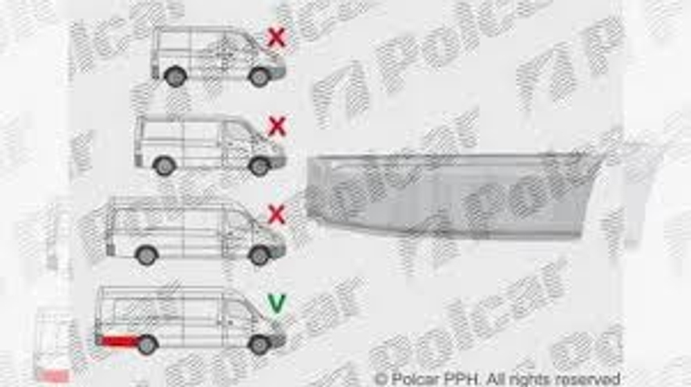 Полуарка зад правая Mercedes Sprinter W906 2006-2019 extralong (Polcar)