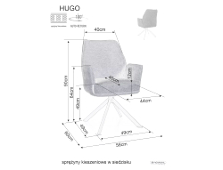 Стул SIGNAL HUGO Brego 07 серый/черный, поворотный