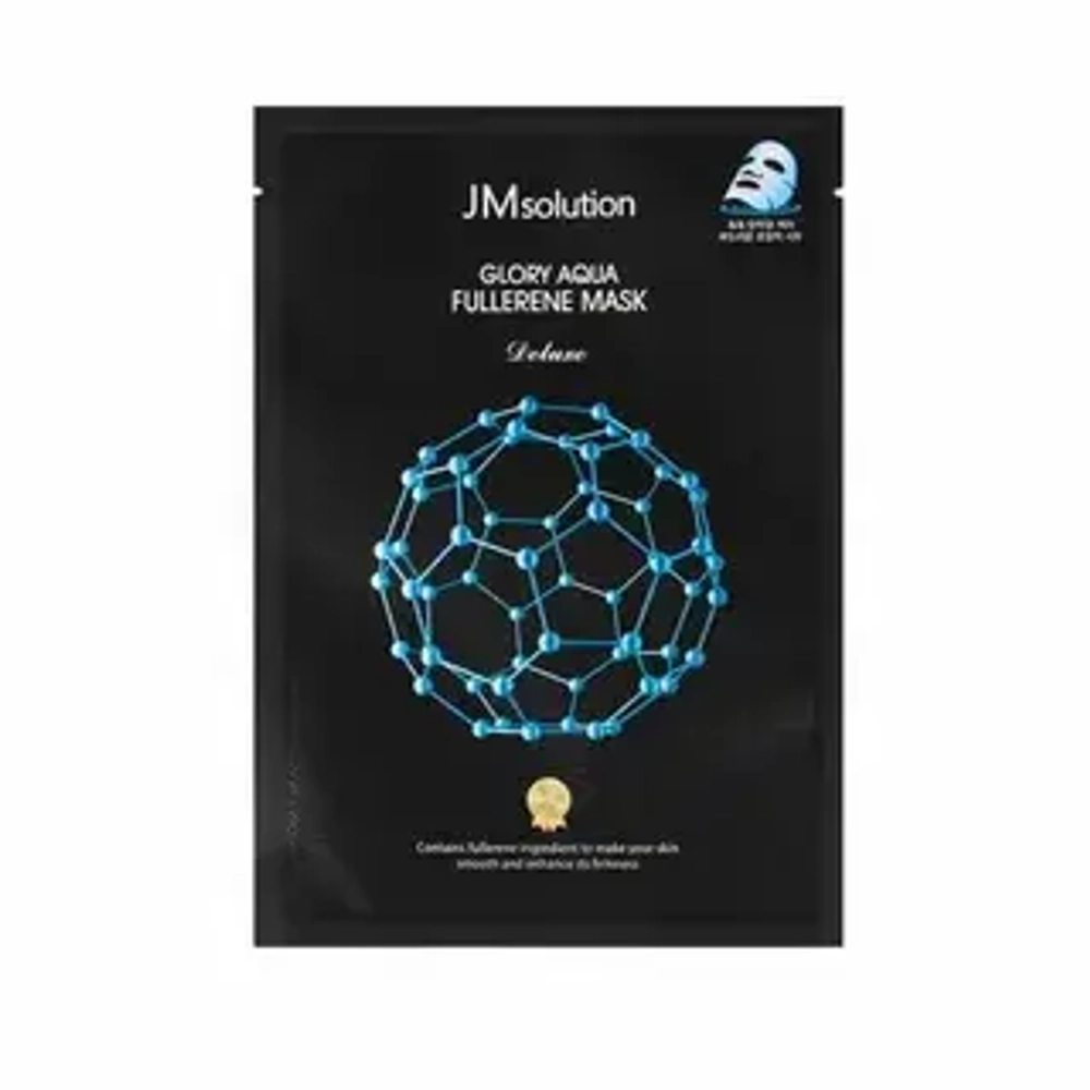 [JMSOLUTION] Тканевая маска с фуллереном и пептидами АНТИОКСИДАНТНАЯ Glory Aqua Fullerene Mask Deluxe, 1 шт*35мл