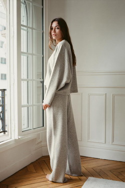 ZARA БРЮКИ ИЗ МЯГКОЙ ТКАНИ МЕЛАНЖ, СЕРЫЙ МЕЛАНЖ