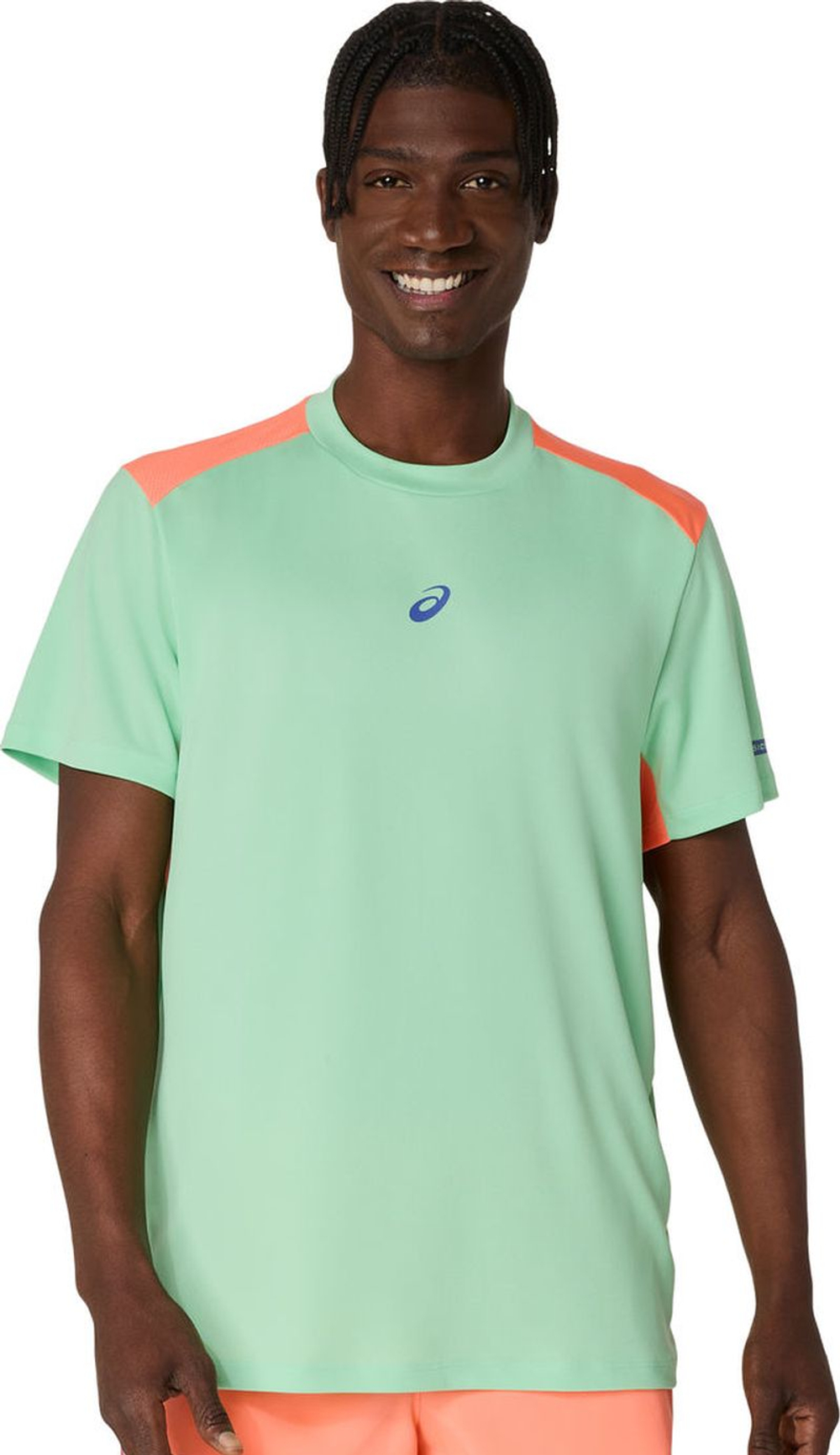 Мужская футболка Asics Padel Court Short Sleeve - ментоловый/vivid coral
