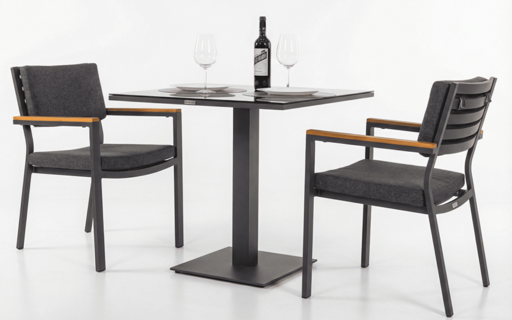 Стол обеденный Ideal Patio КАНА алюминий, стекло 80x80 см (1 ножка)