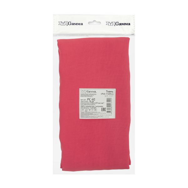Ткань блузочная Poly Chiffon 84 г/м², 150х147 см, 04 малиновый, Gamma PC-02