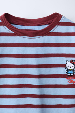 ZARA ЛОНГСЛИВ В ПОЛОСКУ С ВЫШИВКОЙ HELLO KITTY ©, ПОЛОСКИ