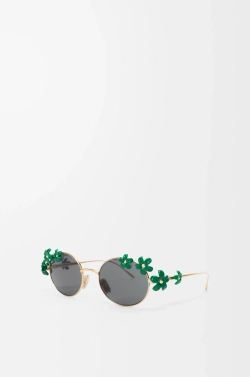 Loewe Солнцезащитные очки Daisy Field, изумрудный/зеленый