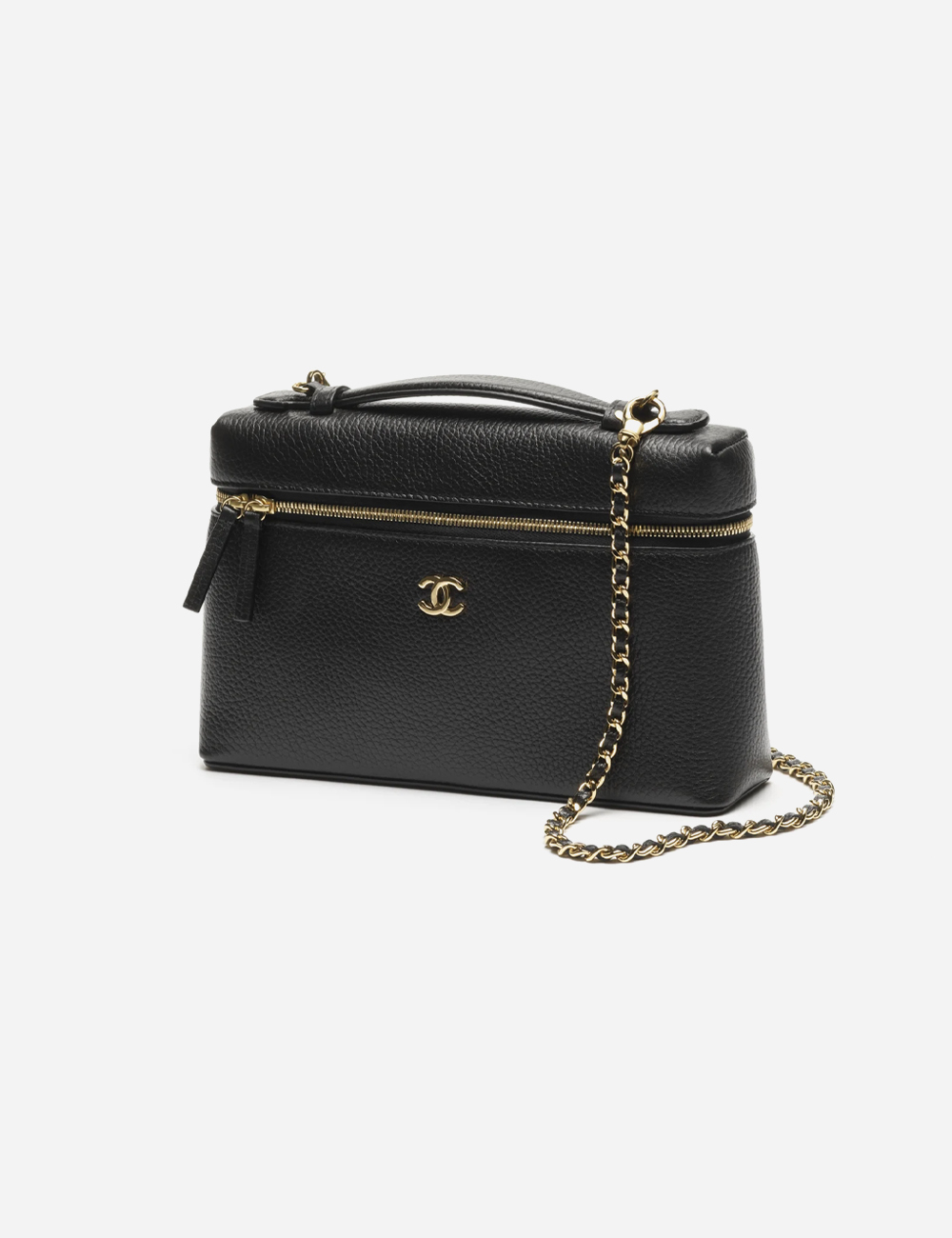 Сумка Chanel Large Vanity with chain Grained Calfskin & Gold-Tone Metal "Black Green"