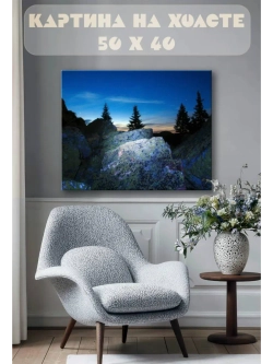 Картина на стену 40 X 50 Ночные скалы