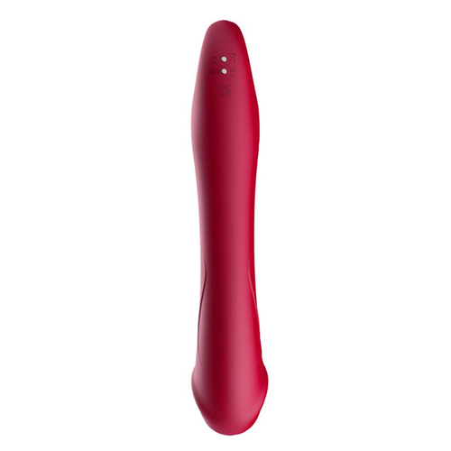 Красный вибромассажер-ротатор 20см с рельефной поверхностью Silicone Toys Prince USK-V21