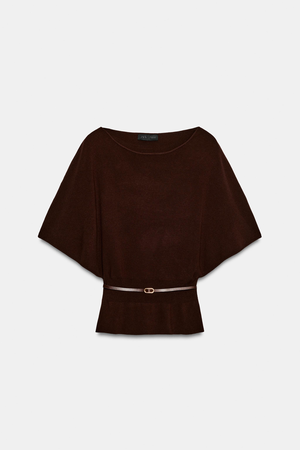 ТРИКОТАЖНЫЙ ТОП С ПОЯСОМ — ZARA