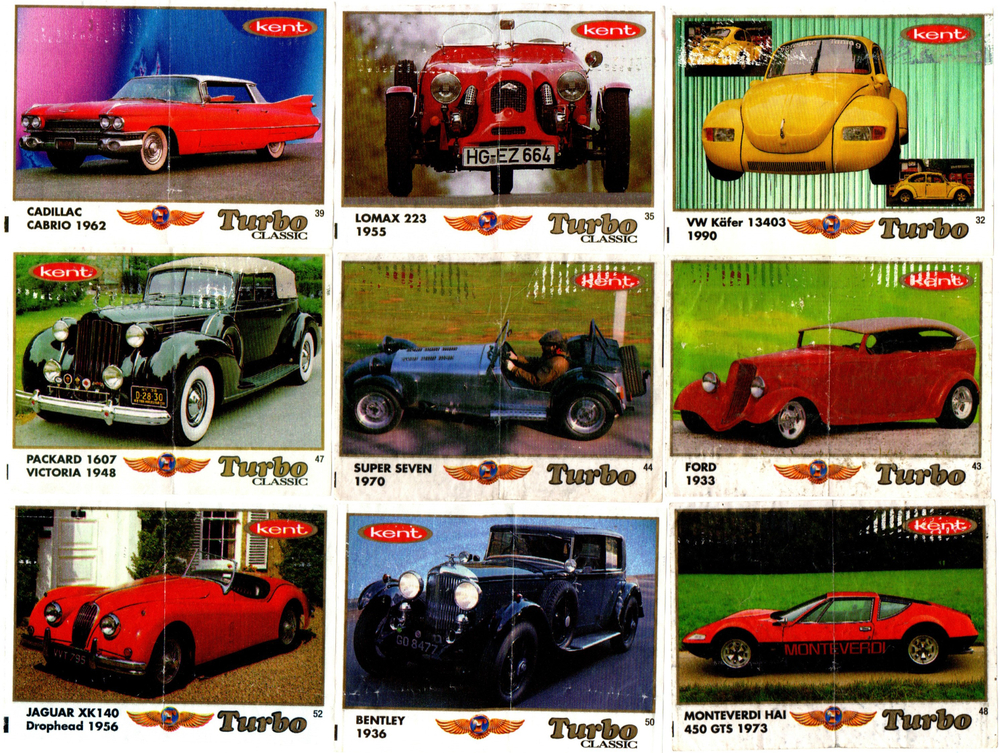 Вкладыши от жвачки Turbo Classic - Турбо Классик с надписью Classic. 26 штук без повторов. Серия 1 - 70