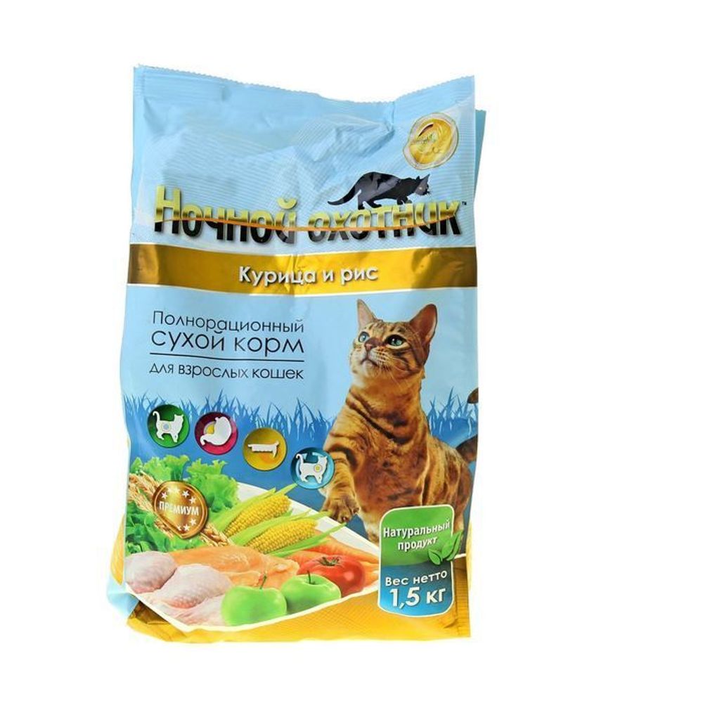 Сухой корм Ночной охотник  для стерилизованных кошек, 1.5 кг