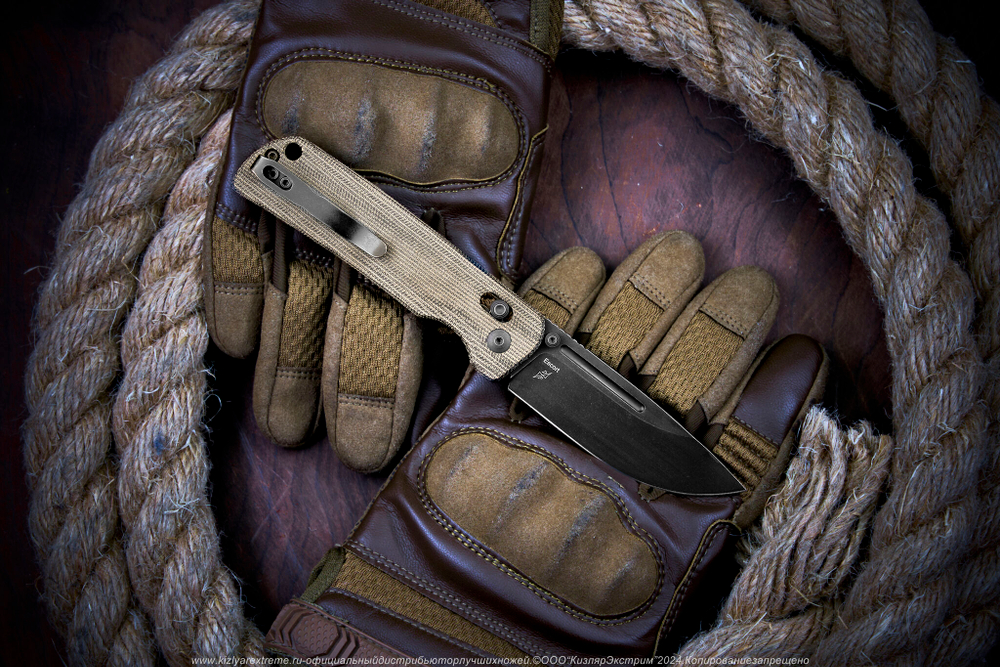 Складной нож Kizer Escort сталь 154CM BlackWash рукоять Микарта