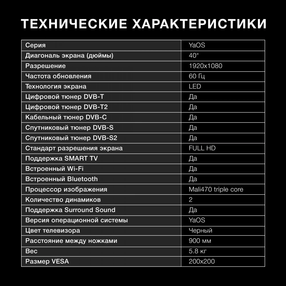 Телевизор Hyundai H-LED40BS5003