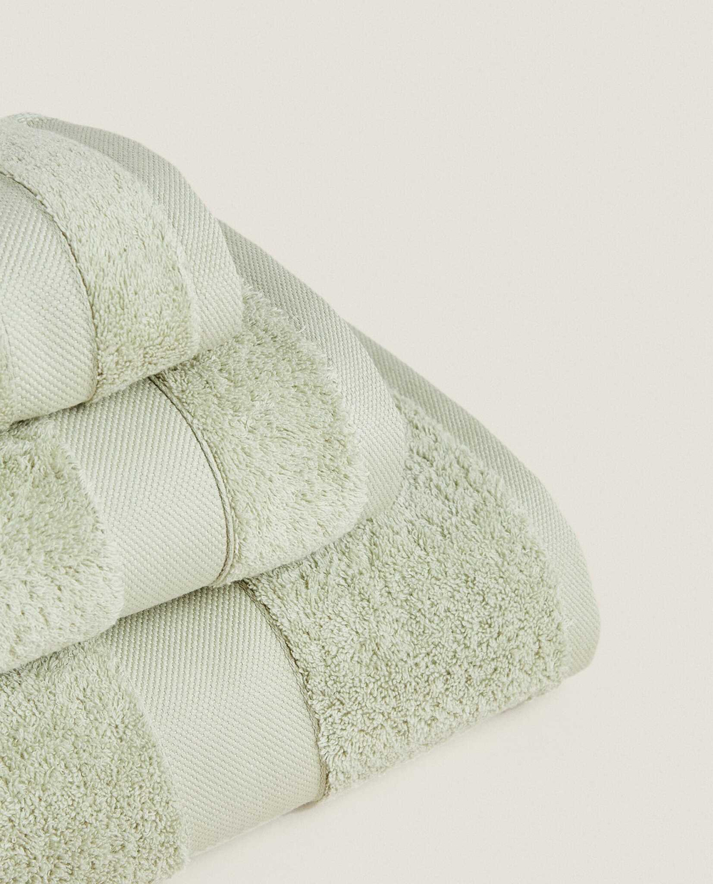 ZARA HOME ПОЛОТЕНЦЕ ИЗ ХЛОПКА ВЫСШЕГО КАЧЕСТВА, СВЕТЛО-ЗЕЛЕНЫЙ