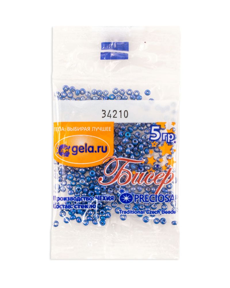 Бисер Preciosa 10/0, 50 г (10 шт по 5 г), цв.34210