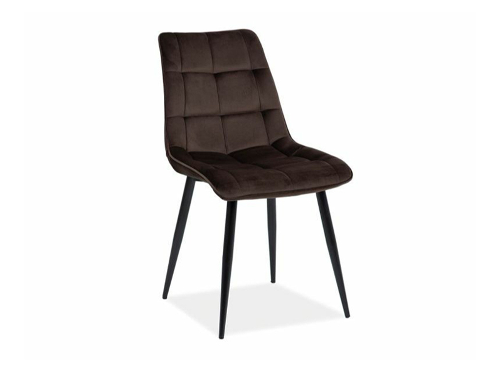 Стул SIGNAL CHIC Velvet Bluvel 48 коричневый/черный мат