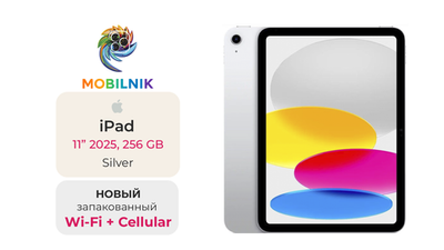 iPad 11" (2025) Wi-Fi + Cellular 256ГБ Silver (Без RuStore)