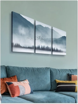 Картина Туманная вершина модульная 50x70см 3шт.