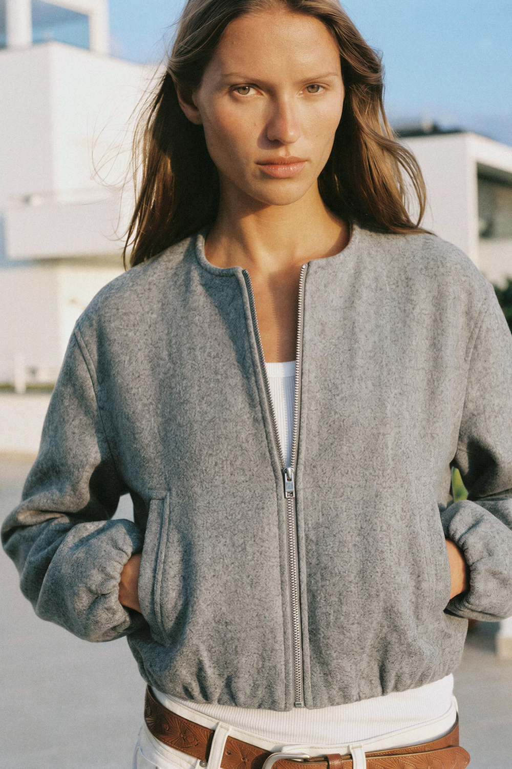 БОМБЕР ИЗ МЯГКОЙ ТКАНИ — ZARA