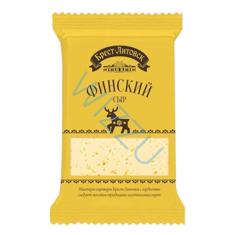 Сыр полутвердый Брест-Литовск финский м. д. ж. 45 % ВЕС.