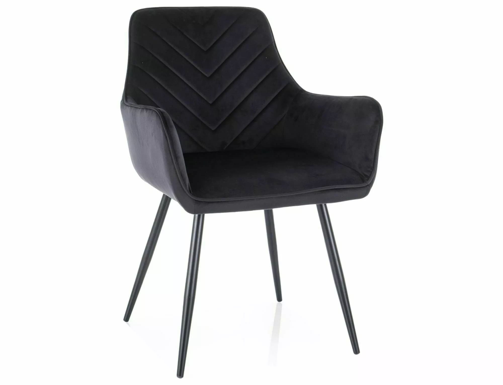 Стул SIGNAL FIG Velvet Bluvel 19 черный/черный