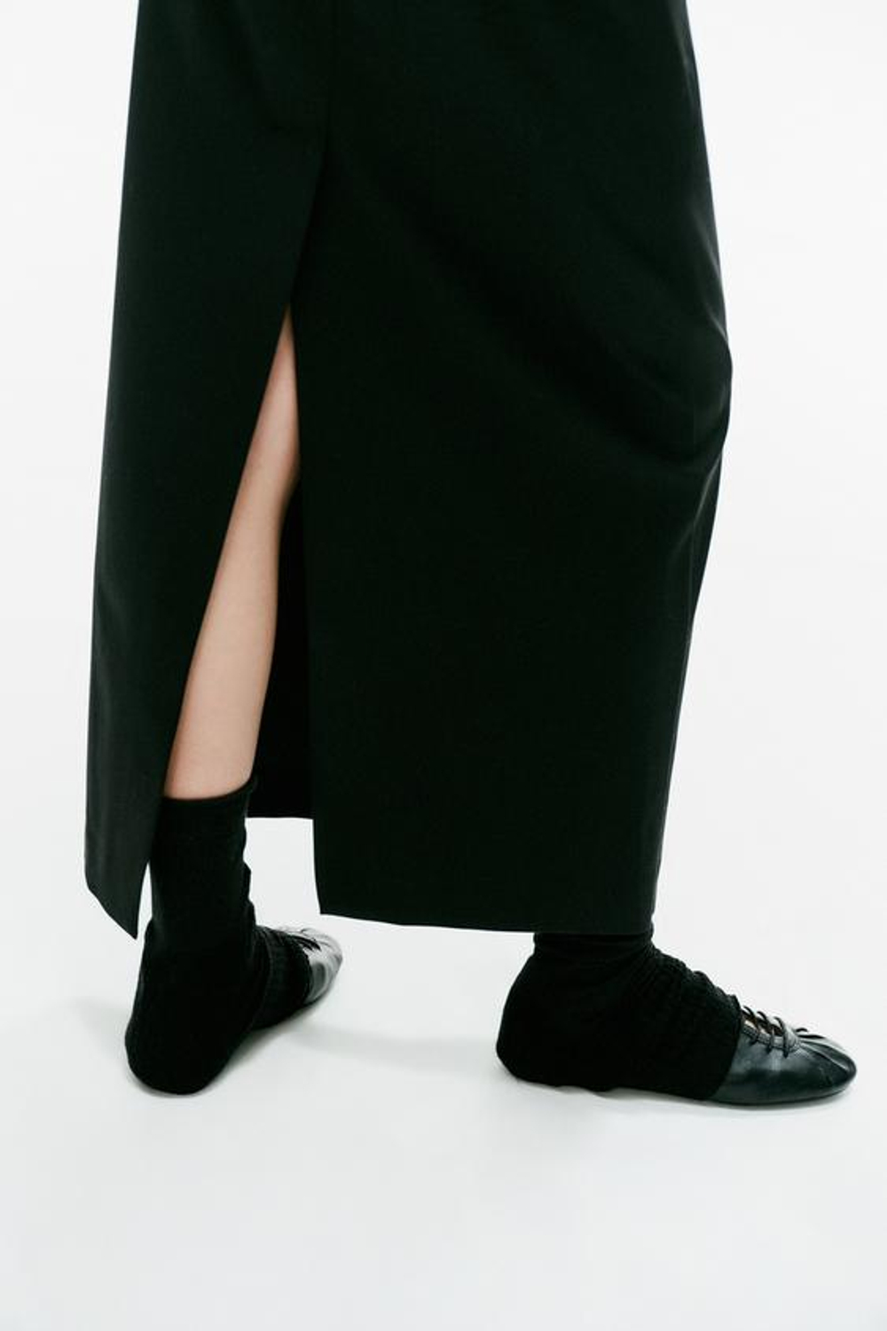 ZARA ЮБКА МИДИ В КЛЕТКУ, ЧЕРНЫЙ