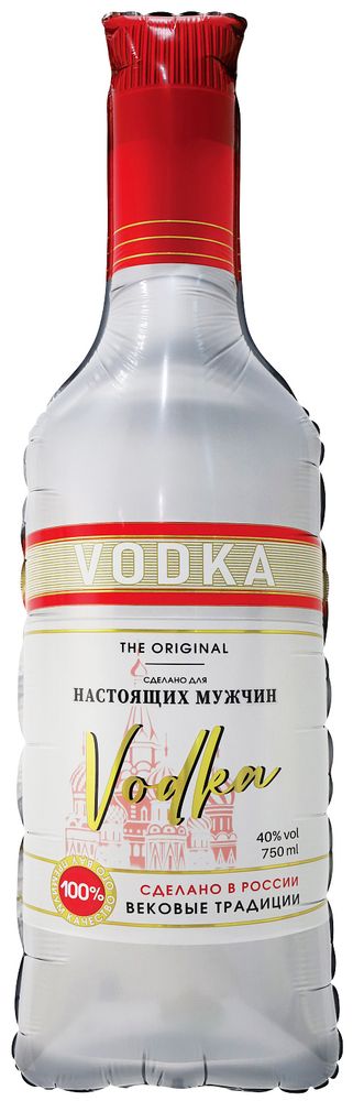 К 37''/94 см Фигура, Бутылка, Водка для настоящих мужчин, 1 шт. в уп.